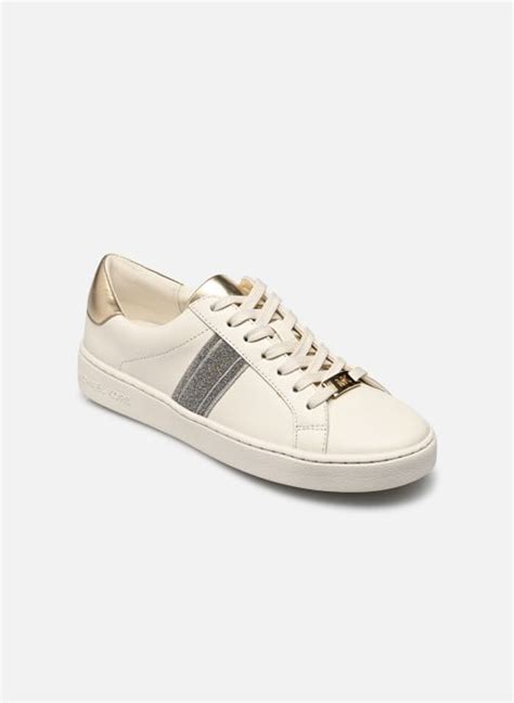 michael kors irving lace up shadow perf pattent|Irving Leather and Embossed Stripe Sneaker .